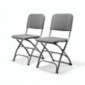 Chaise pliante grise en tissu avec structure en métal dimensions 45 x 45 x 85cm