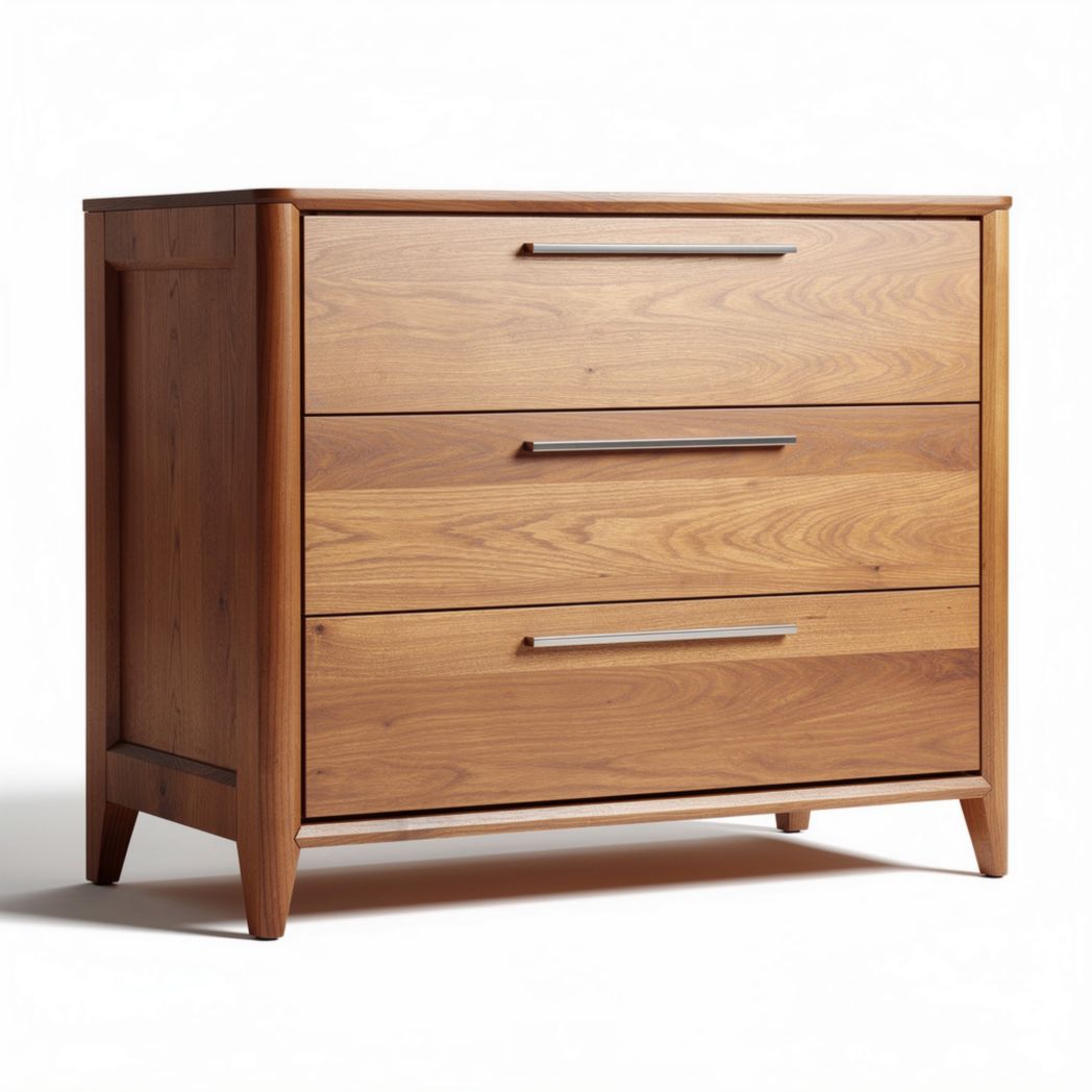 Commode en bois de chêne avec trois tiroirs dimensions 90 x 40 x 80cm