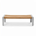 Table basse en bois de teck et métal gris 120 x 60 x 30cm