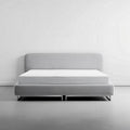 Canapé convertible en tissu gris avec matelas de dimensions 200 x 160 x 80cm