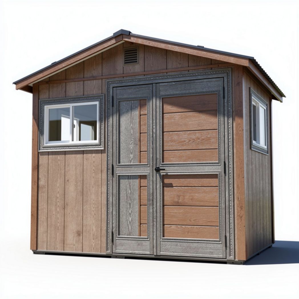 Cabane de jardin en bois 250 x 200 x 250cm avec fenêtres et porte double