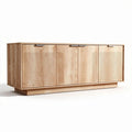 Meuble de rangement en bois naturel 200 x 45 x 70cm avec portes en biais