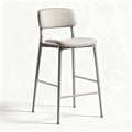 Tabouret de bar en métal gris avec assise en tissu beige dimensions 45 x 45 x 100cm