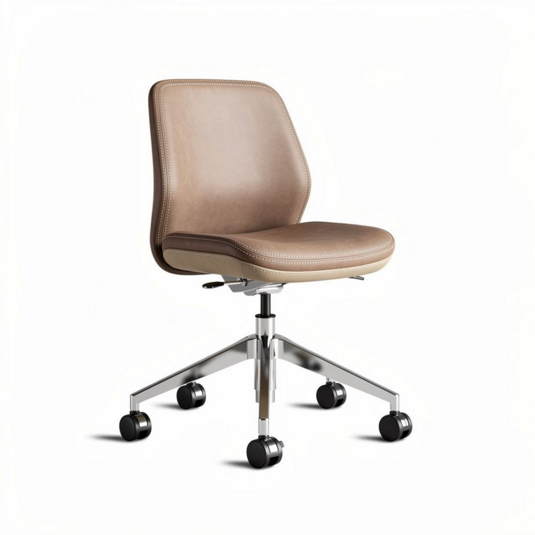 Chaise de bureau en simili cuir marron avec roulettes dimensions 50 x 50 x 85cm