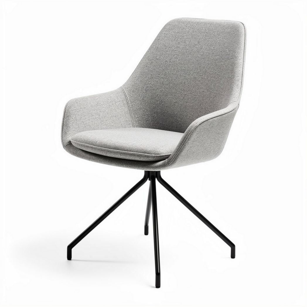 Chaise en tissu gris avec pieds en métal noir dimensions 60 x 60 x 80cm